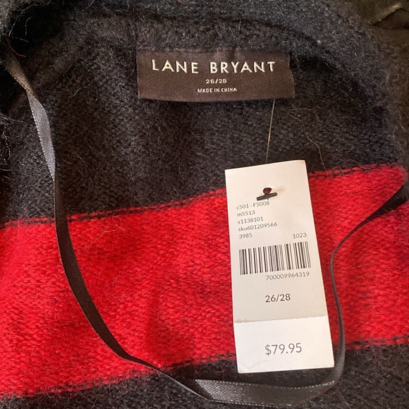 🤩NEW🤩Lane Bryant - Black & Red Stripe Cardigan Sweater /Long Sleeves 26/28 NWT - Picture 10 of 14